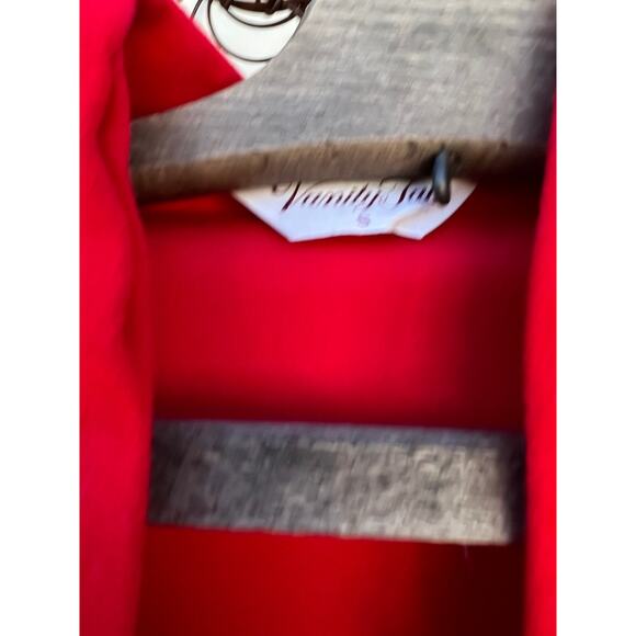 Vanity Fair red blue fleece velvet color block long bathrobe house coat SMALLa - Picture 6 of 9